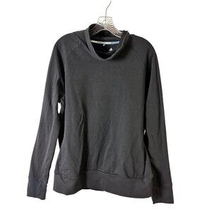 Adidas XL Womens Black Pullover Sweatshirt Comfy Raglan Long Sleeves Casual Wear